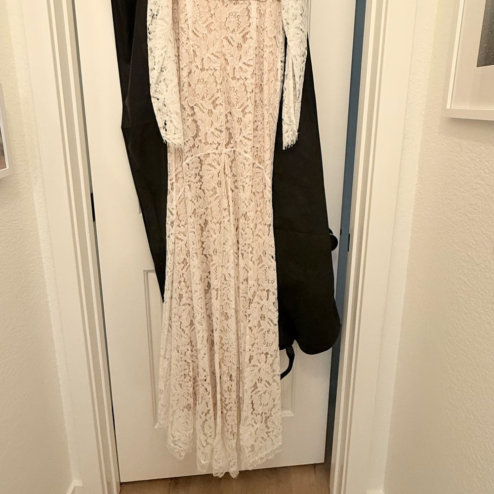Lulu's Romance Dreamer White Lace Off-the-Shoulder Maxi Dress - Picture 9 of 10